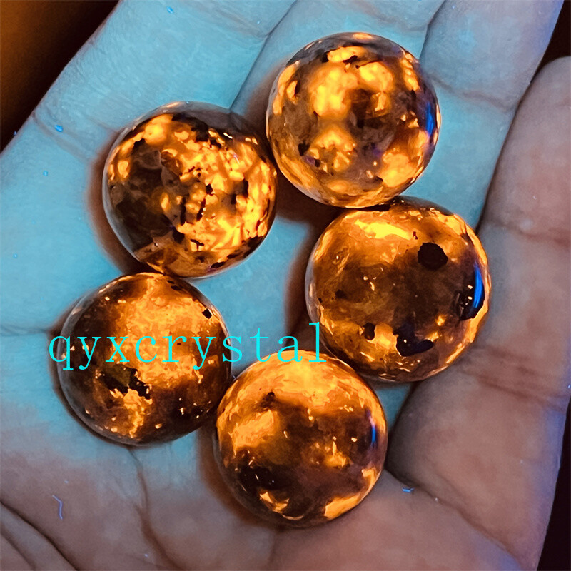 5pcs Natural Yooperite Ball Flame's stone 17mm+ sphere quartz crystal Healing