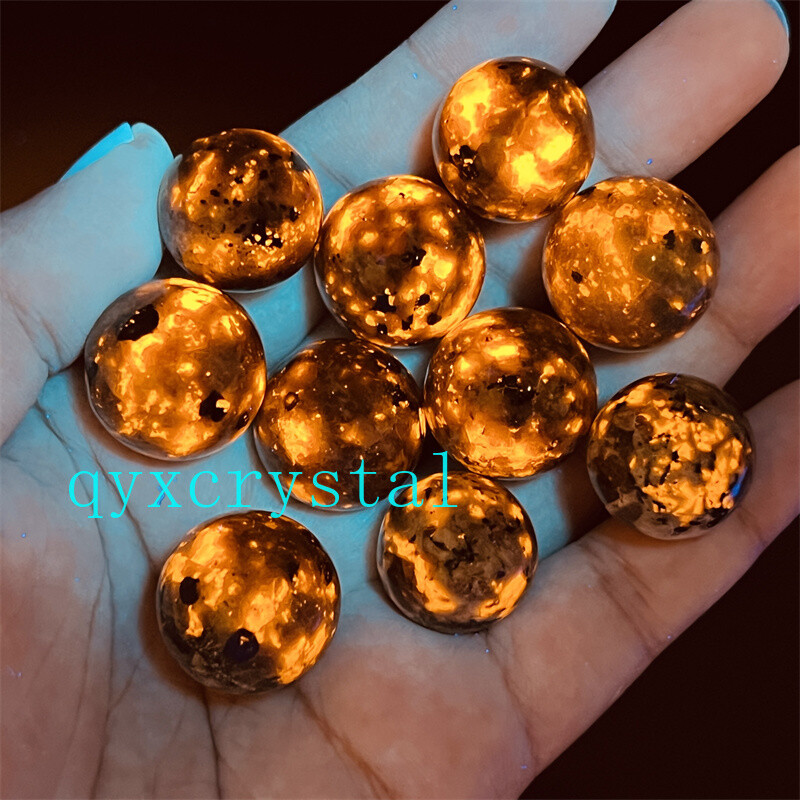 5pcs Natural Yooperite Ball Flame's stone 17mm+ sphere quartz crystal Healing