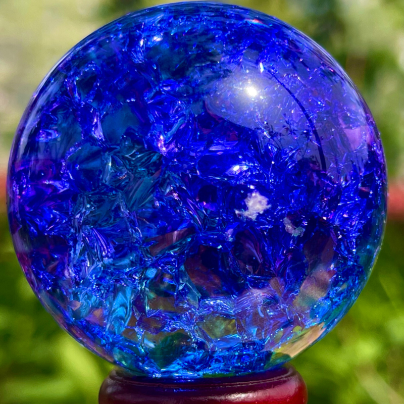 165G Natural Titanium Rainbow Quartz sphere Crystal ball Healing