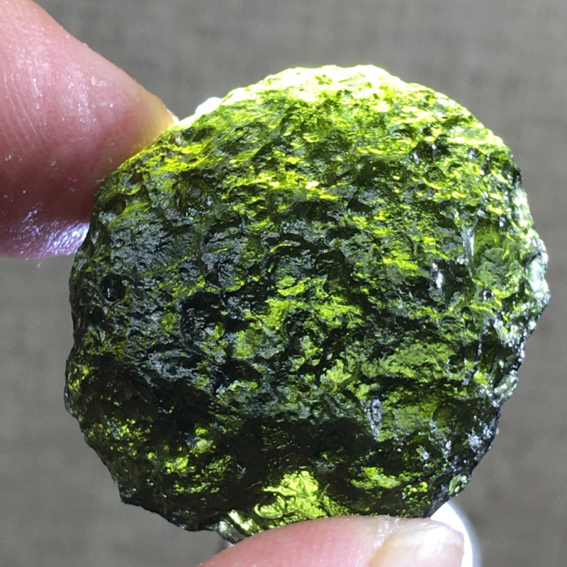 74.1Ct MOLDAVITE From Czech Republic From Meteorite Impact With Chips