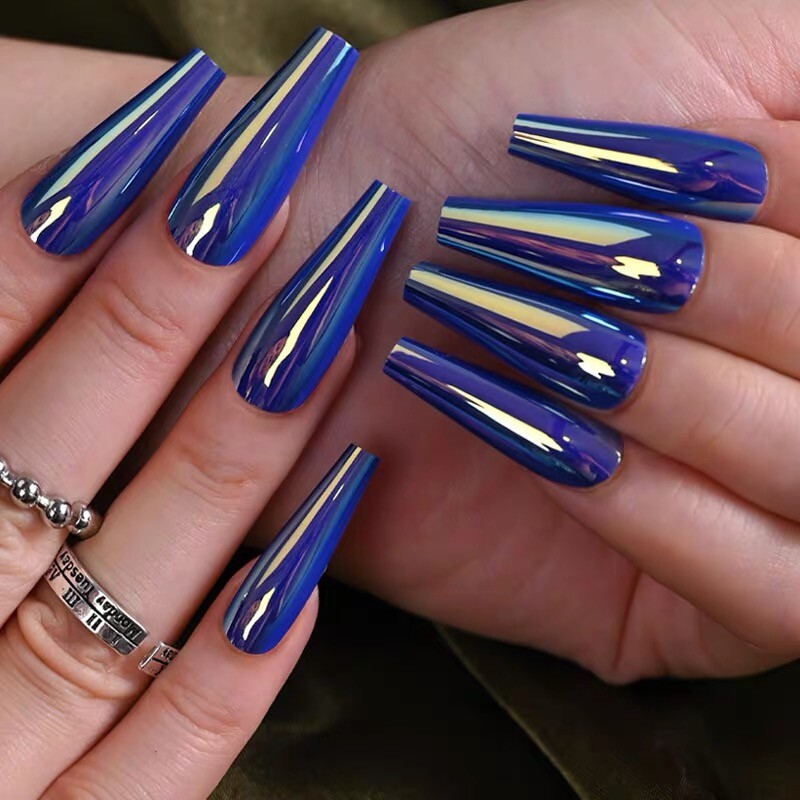 Handmade Press on nails coffin/square/almond long length summer theme