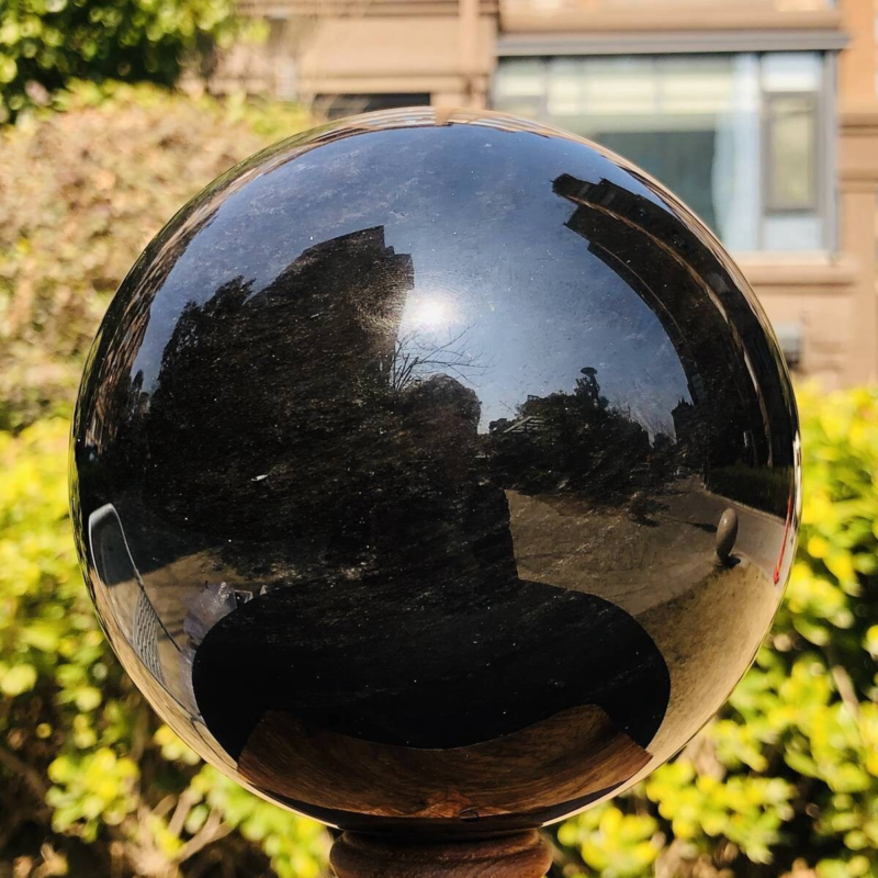 4.55LB Natural Beautiful Silver obsidian ball Quartz Crystal Sphere Healing 354