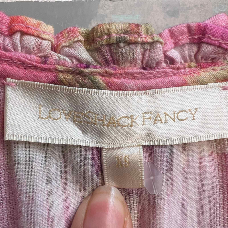 NEW LoveShackFancy 'Clarkie' Pink Embroidered Lace Mini Dress Size XS