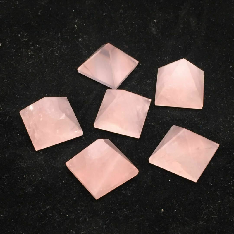Natural Raw Pink Rose Quartz Gemstone Crystal Energy Reiki Mineral Tower Pyramid