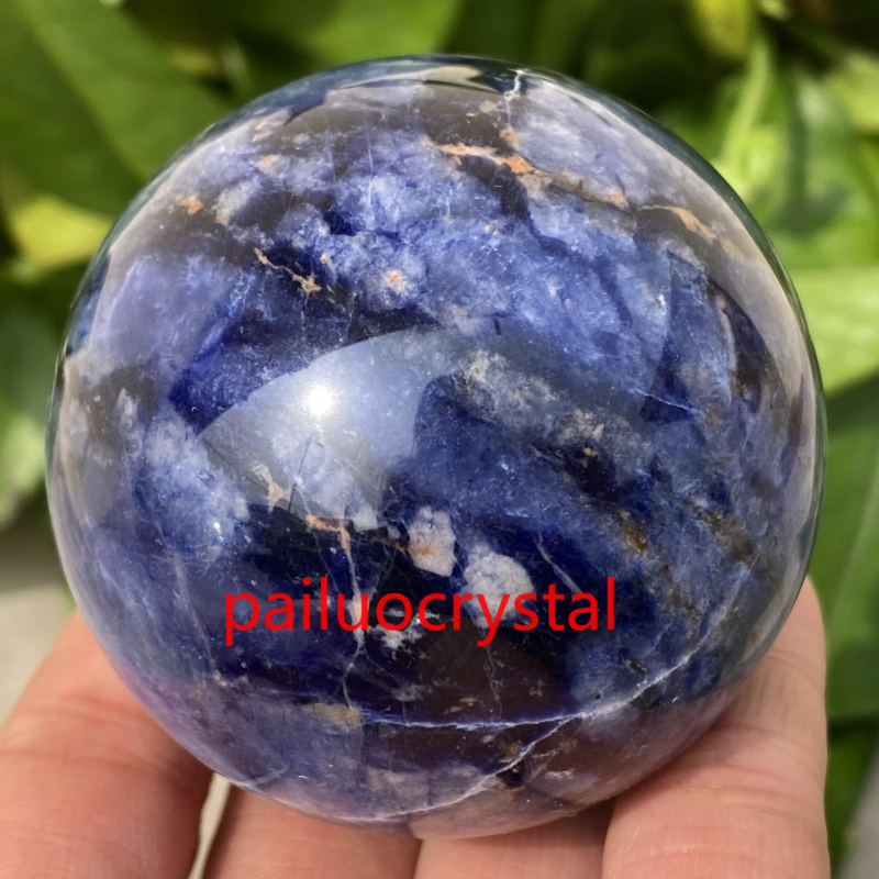 1pc 220g+ Natural sodalite Ball Quartz Crystal Sphere Gem Reiki Healing 55mm+
