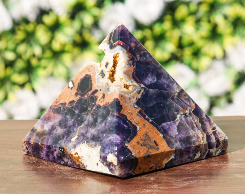 Superb 190MM Natural Blue Auralite 23 Stone Healing Chakra Egyptian Pyramid
