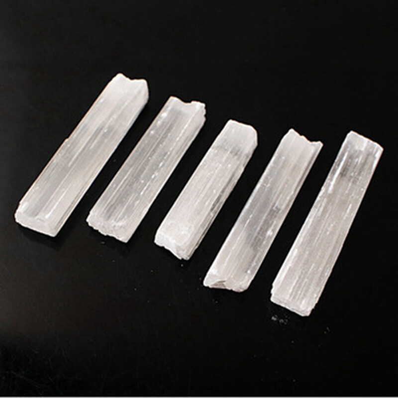50-70mm Natural Quartz Crystal Selenite Stick Wand White Gypsum Blades Healing