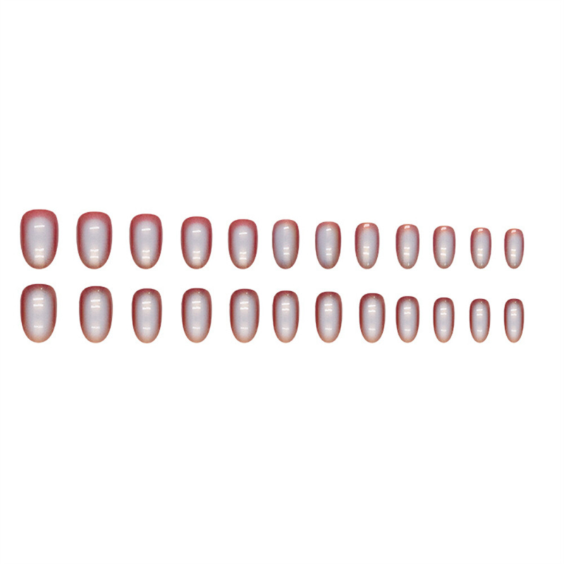 24pcs Dream Aurora Autumn False Nail Almond Short Press on Nails for Nail Art