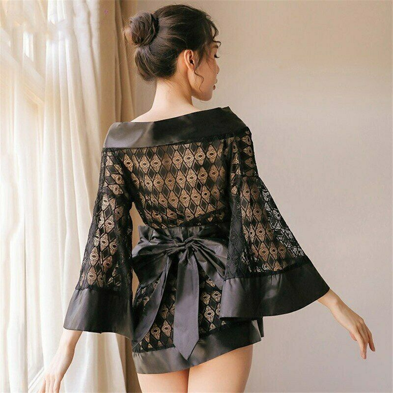Japanese Kimono Cardigan Mujer Women Haori Sleepwear Yukata Satin Short BathRobe