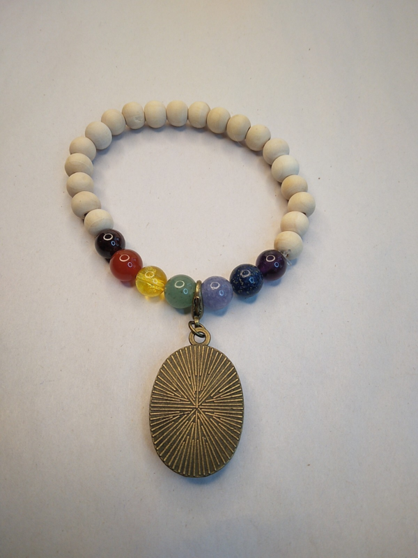 Rainbow 7 Chakra Stretch Bracelet Energy Spiritual Balance Charm Beads Healing