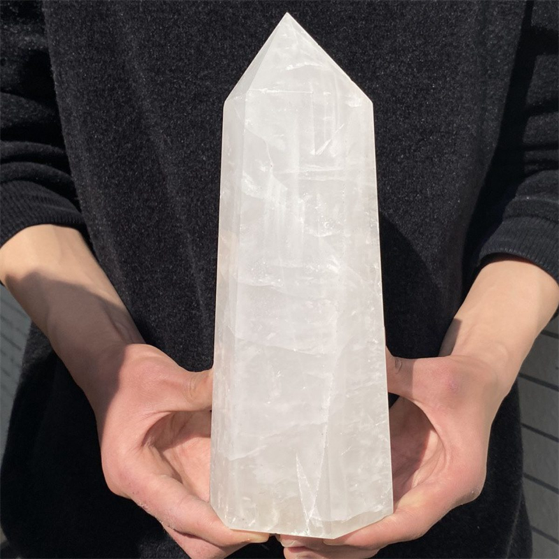 2550gNatural White Quartz Obelisk Crystal Wand Point Healing Mineral Stone