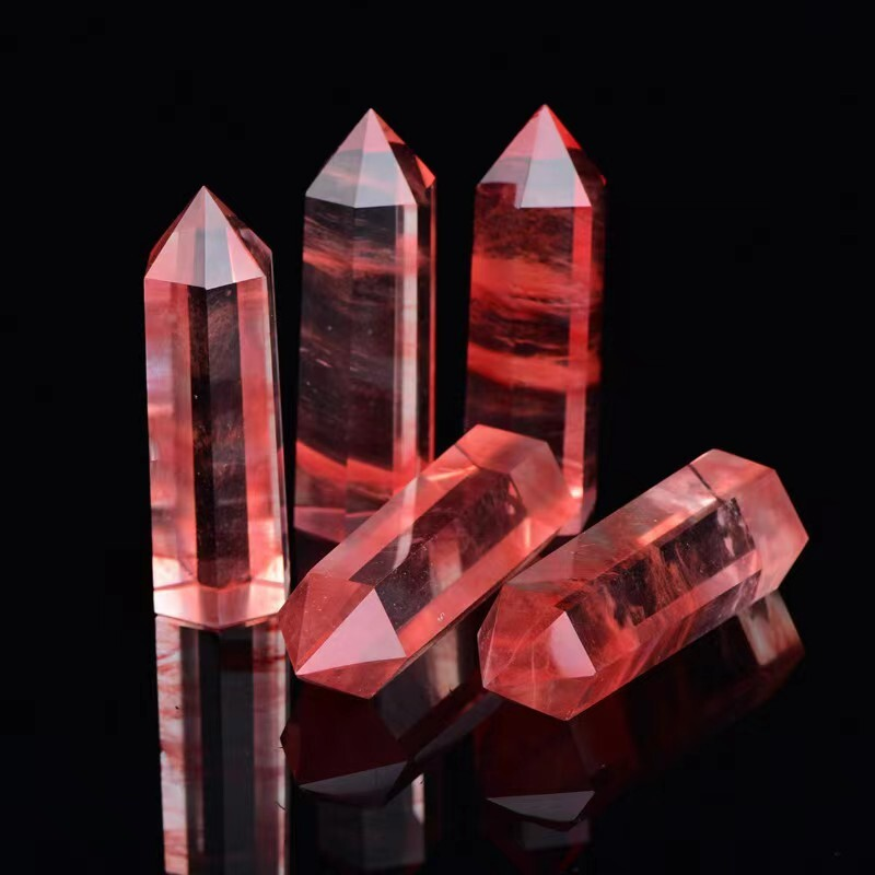 Natural Crystal Point Wand Tower Column Chakra Obelisk Quartz Healing Stone Rock