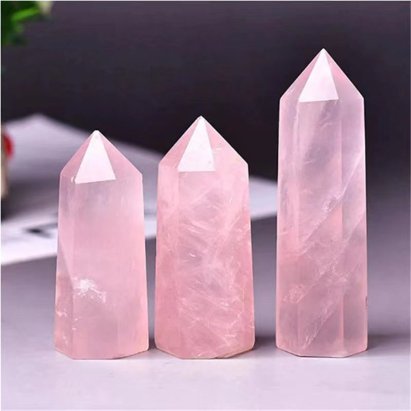 Natural Crystal Point Wand Tower Column Chakra Obelisk Quartz Healing Stone Rock