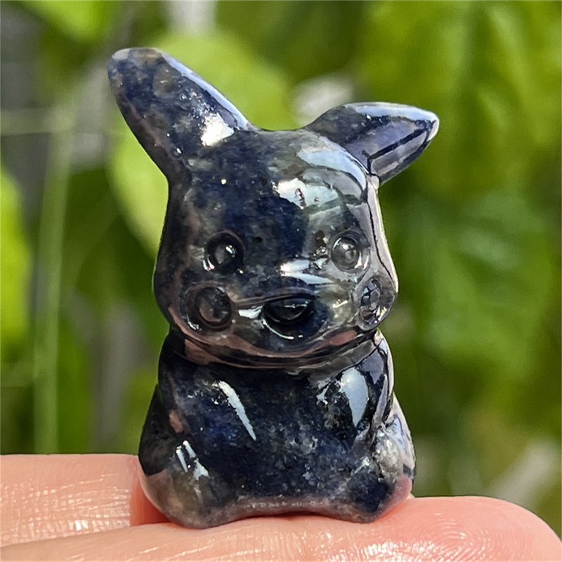 1.5" Natural quartz carved Pikachu skull Quartz crystal skull reiki healing