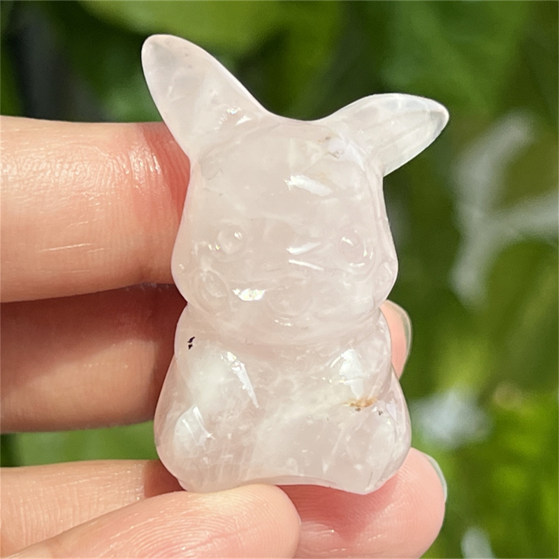 1.5" Natural quartz carved Pikachu skull Quartz crystal skull reiki healing