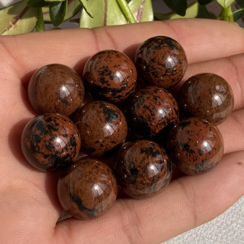5Wholesale Natural Red Obsidian Ball Quartz Crystal Ball Repair15mm+