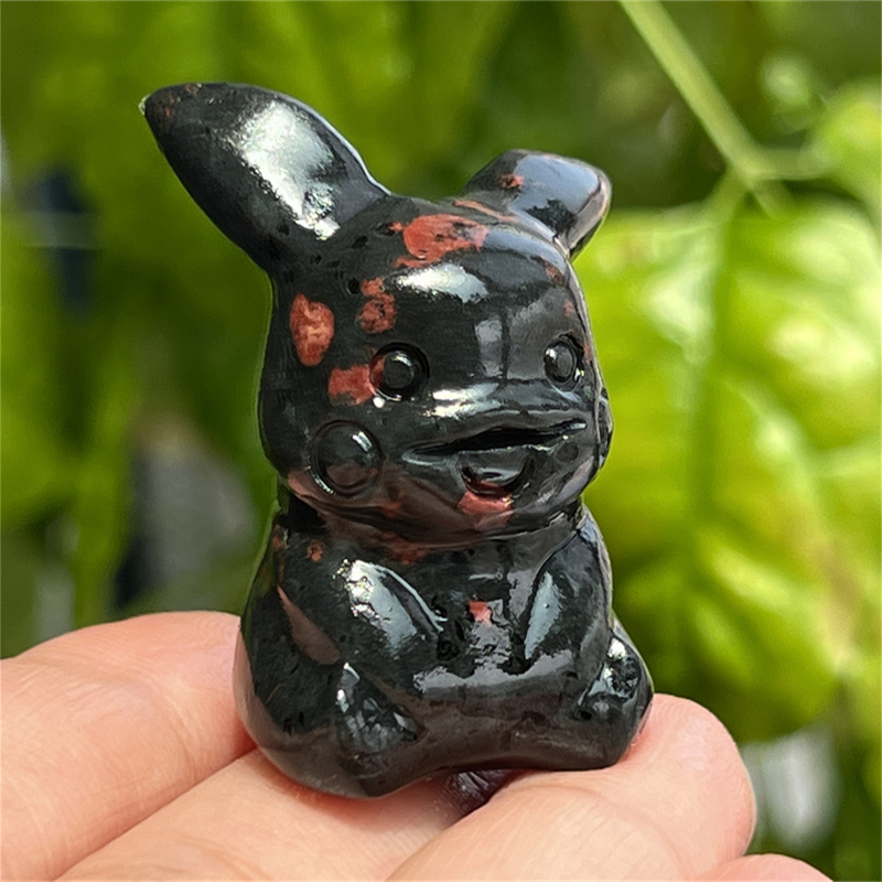 1.5" Natural quartz carved Pikachu skull Quartz crystal skull reiki healing