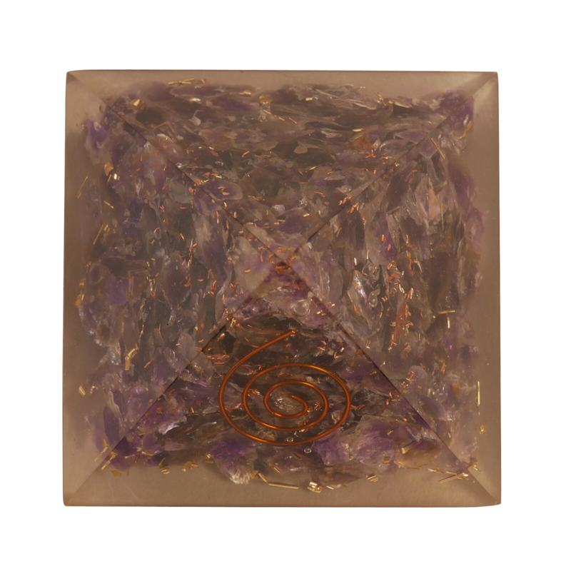 Orgone Amethyst Crystal Gemstone Pyramid Meditation Free Shipping