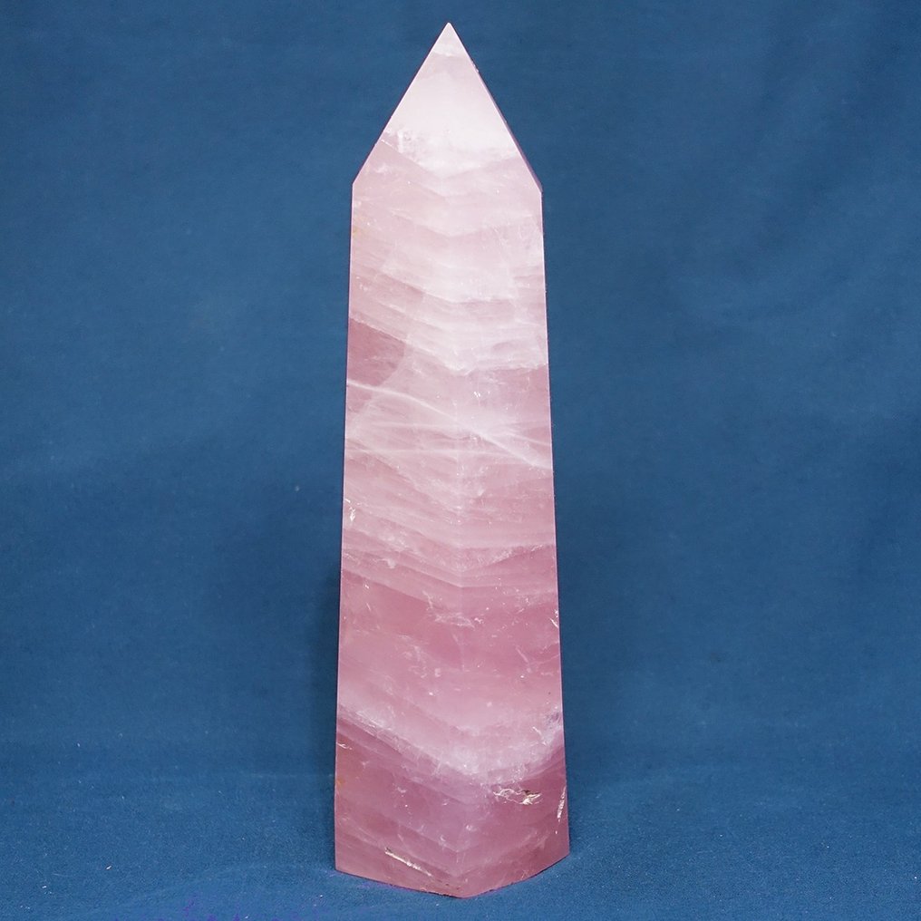 Carved Monolith in Rose Quartz - Height: 230 mm - Width: 75 mm- 1430 g