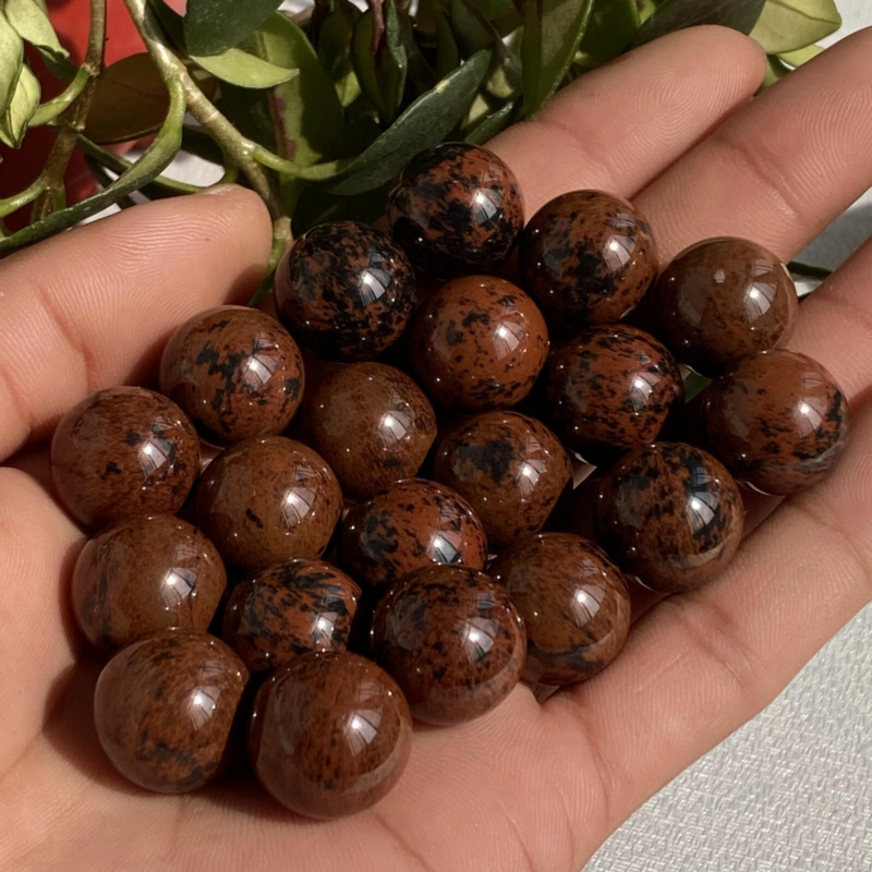 5Wholesale Natural Red Obsidian Ball Quartz Crystal Ball Repair15mm+