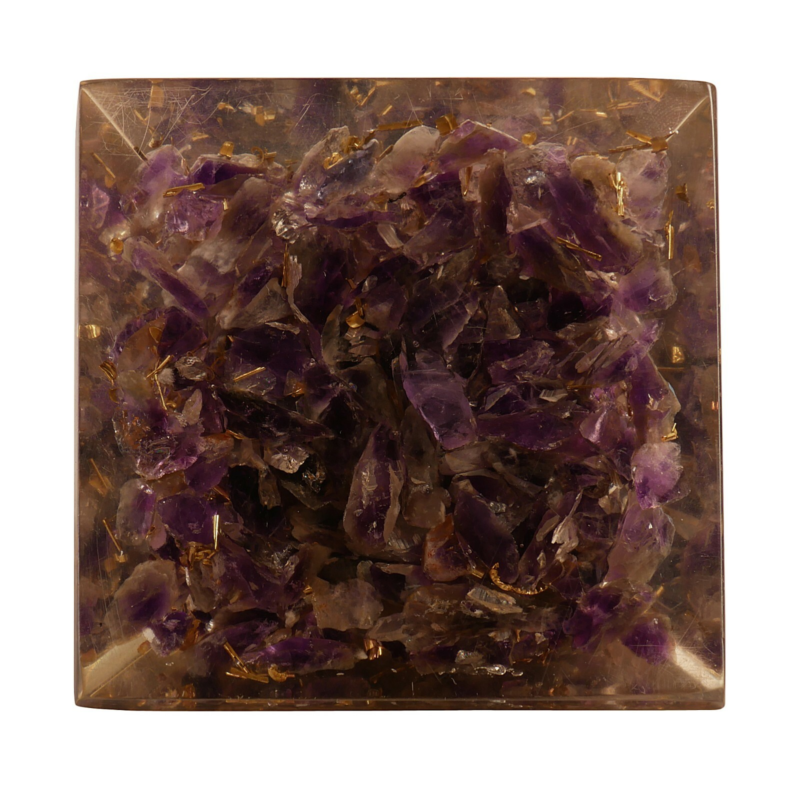 Orgone Amethyst Crystal Gemstone Pyramid Meditation Free Shipping