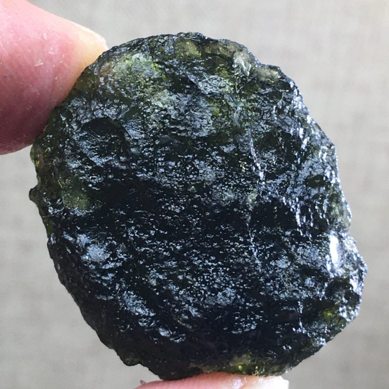 80.1Ct MOLDAVITE From Czech Republic From Meteorite Impact With Chips