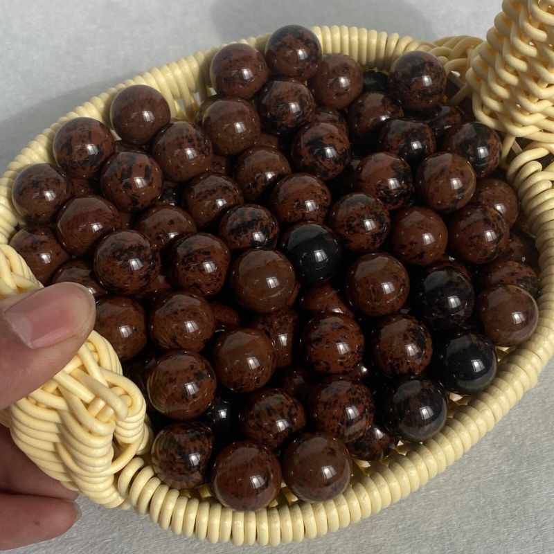 5Wholesale Natural Red Obsidian Ball Quartz Crystal Ball Repair15mm+