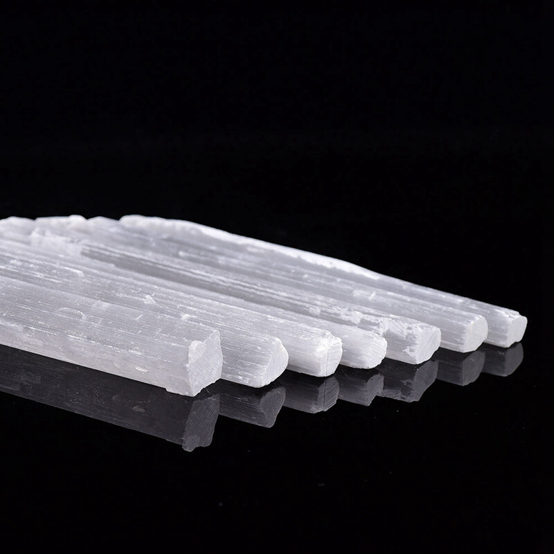 10Pcs Natural Quartz Selenite Stick Wand White Gypsum Crystal Point Stone Blades