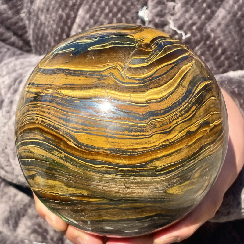 7.27LB Natural Tiger's Eye Ball Quartz Crystal Sphere Gem Healing Décor