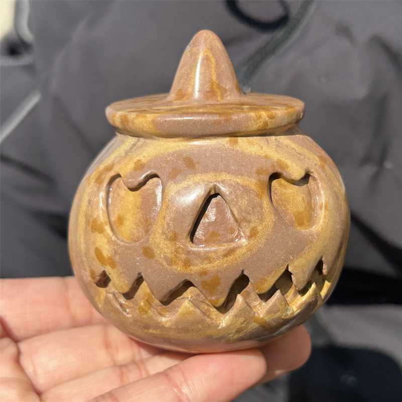 0.49Kg Natural serpenggiante jasper pumpkin carved Quartz Crystal skull Healing
