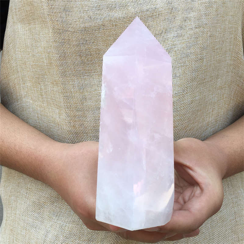 1.07kg Natural Rose quartz obelisk quartz cystal wand point gem healing