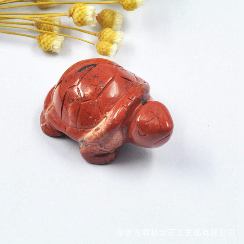 Natural Quartz Crystal Carved Longevity Tortoise Healing Gemstone Animal Turtle