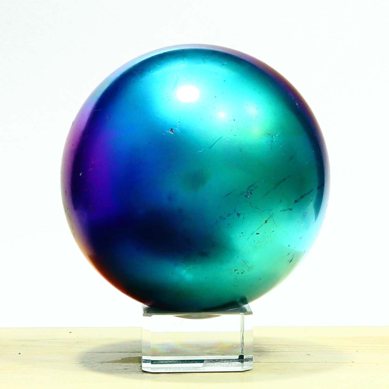 838g Natural Crystal Electroplated Rainbow Crystal Ball Quartz Sphere Healing
