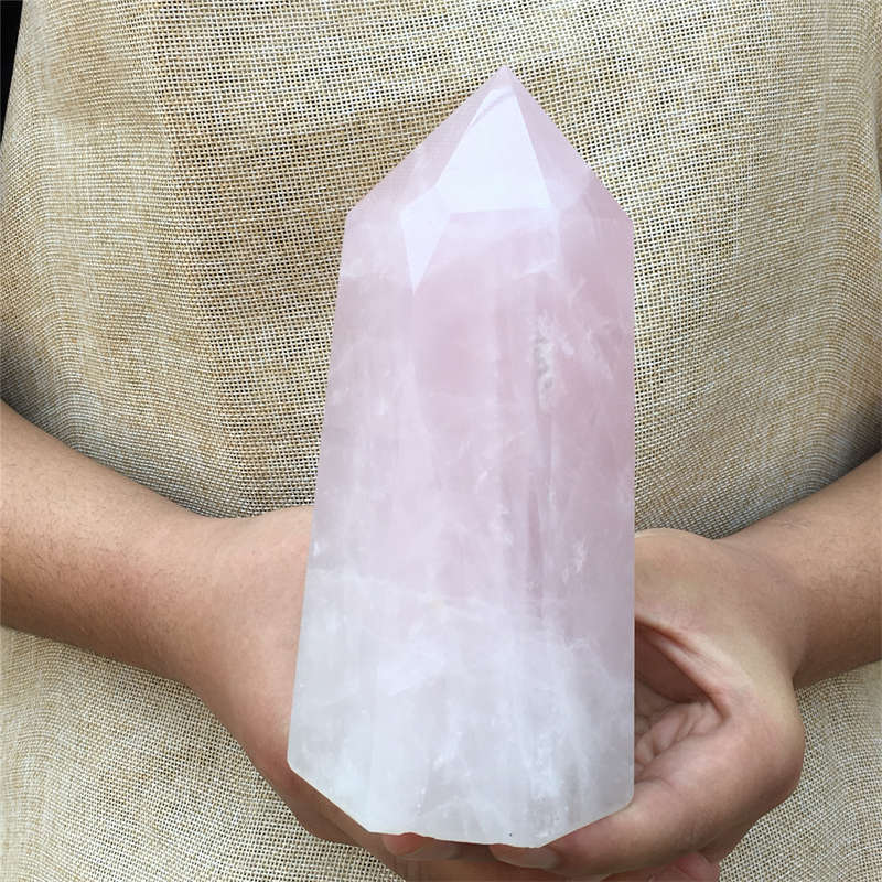 1.07kg Natural Rose quartz obelisk quartz cystal wand point gem healing