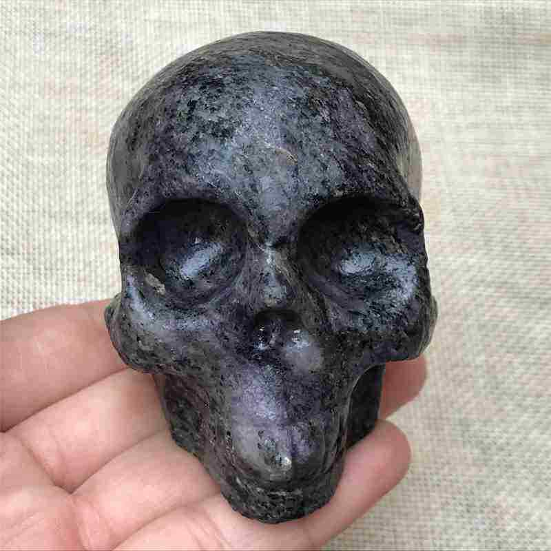 0.41Kg Natural black jade quartz skull carved Quartz Crystal skull Healing