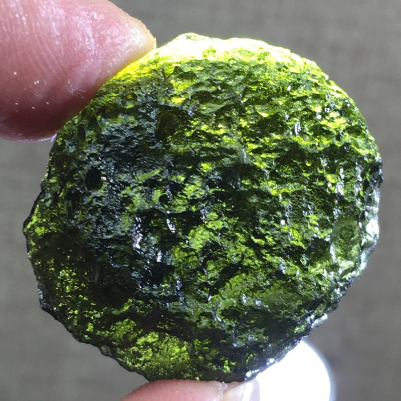 74.1Ct MOLDAVITE From Czech Republic From Meteorite Impact With Chips
