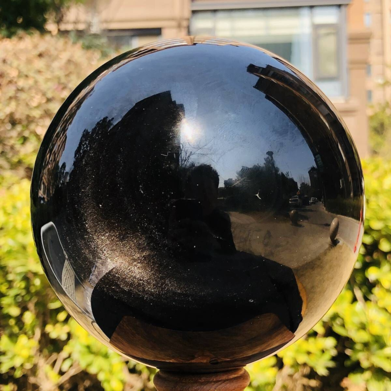 4.37LB Natural Beautiful Silver obsidian ball Quartz Crystal Sphere Healing 349