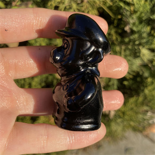 1pc Natural obsidian hand carved Quartz Crystal stone skull Reiki healing