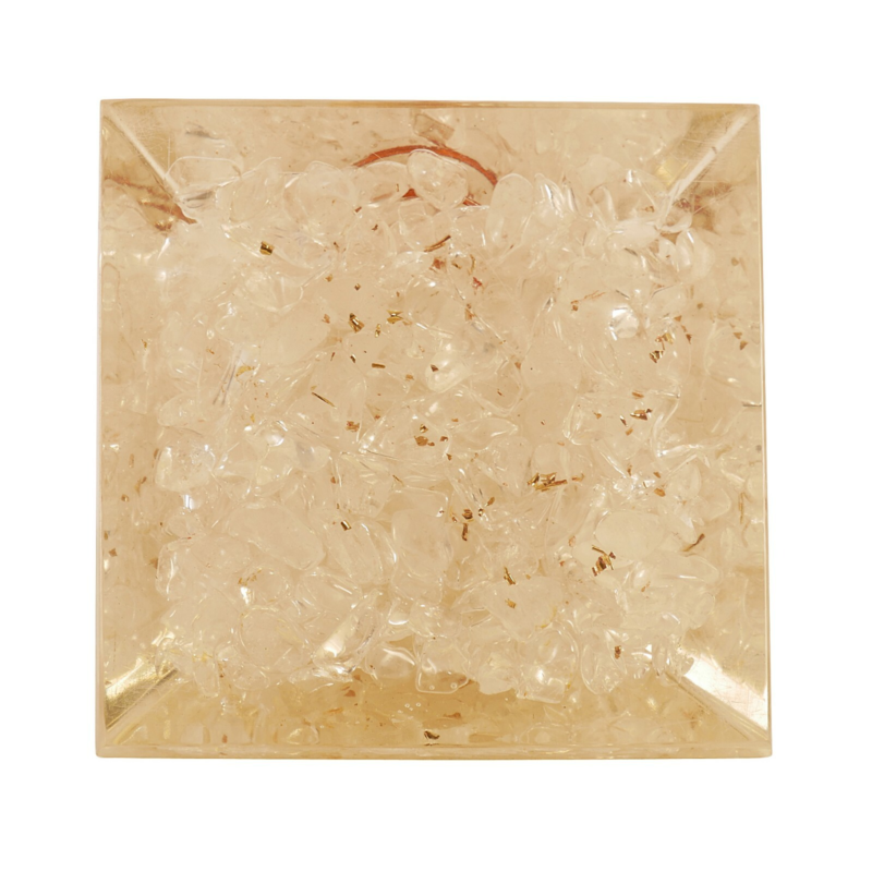 Clear Quartz Orgonite Pyramid Healing Crystal Orgone Gemstone Free Shipping