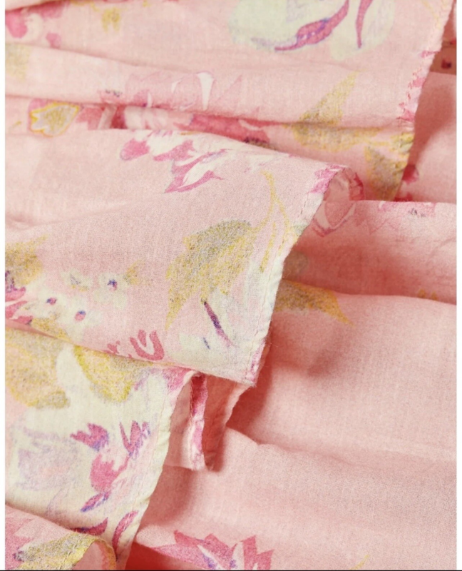 LoveShackFancy Marion Floral Tiered Dress Pink Flowers Dress Size 2 NWT