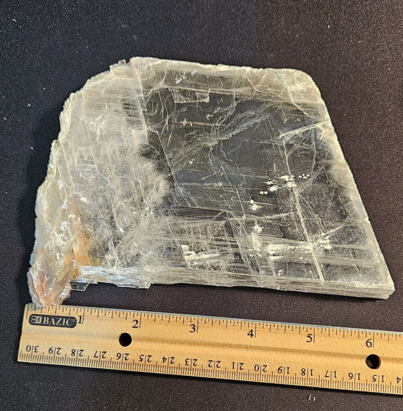 482g Natural Selenite Crystal Slab, Raw Phantom Slice, Gypsum Plate, Chakra