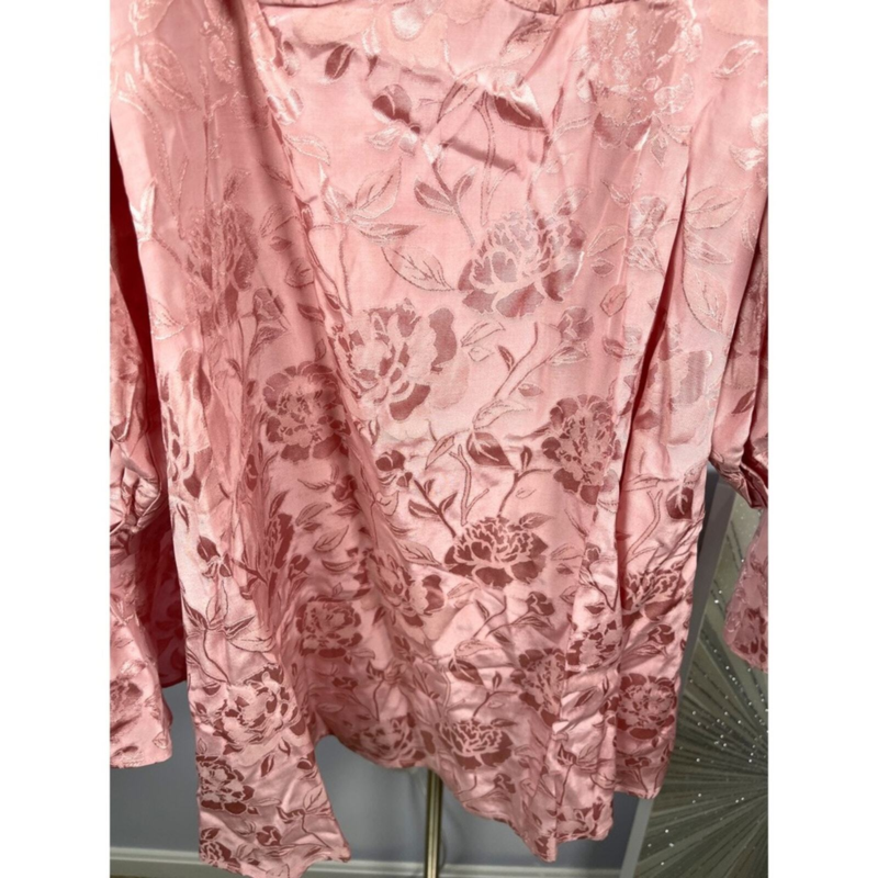 NWT For Love and Lemons Pink Rosalia Ruffle Floral Jacquard Mini Dress Size M
