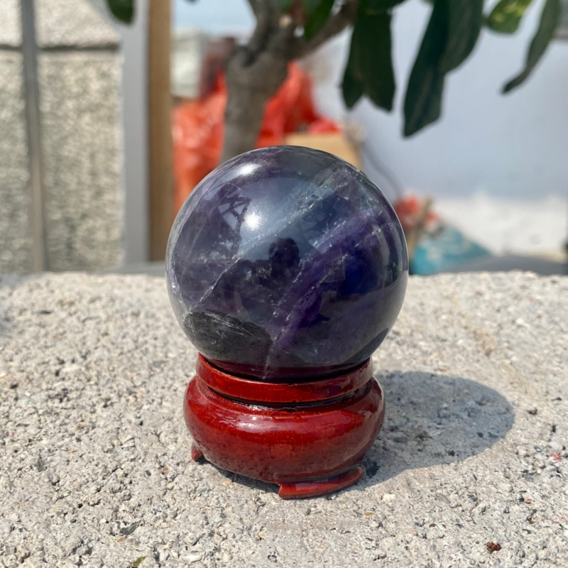 150g Natural Rainbow Fluorite Sphere Quartz Crystal Ball Healing Decor