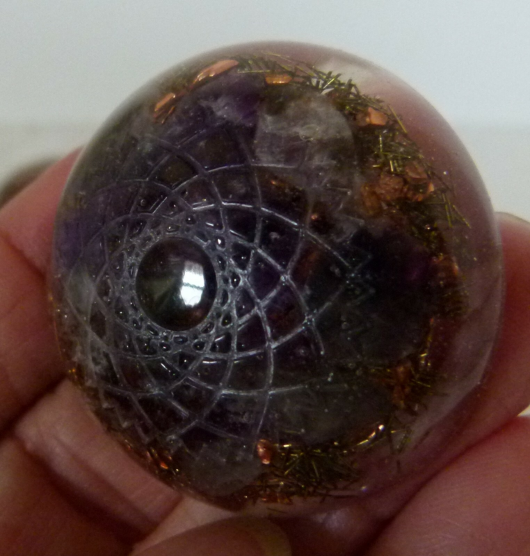 Set Of 7 Chakra Orgone domes For Reiki Healing chakra balancing w/chakra symbols