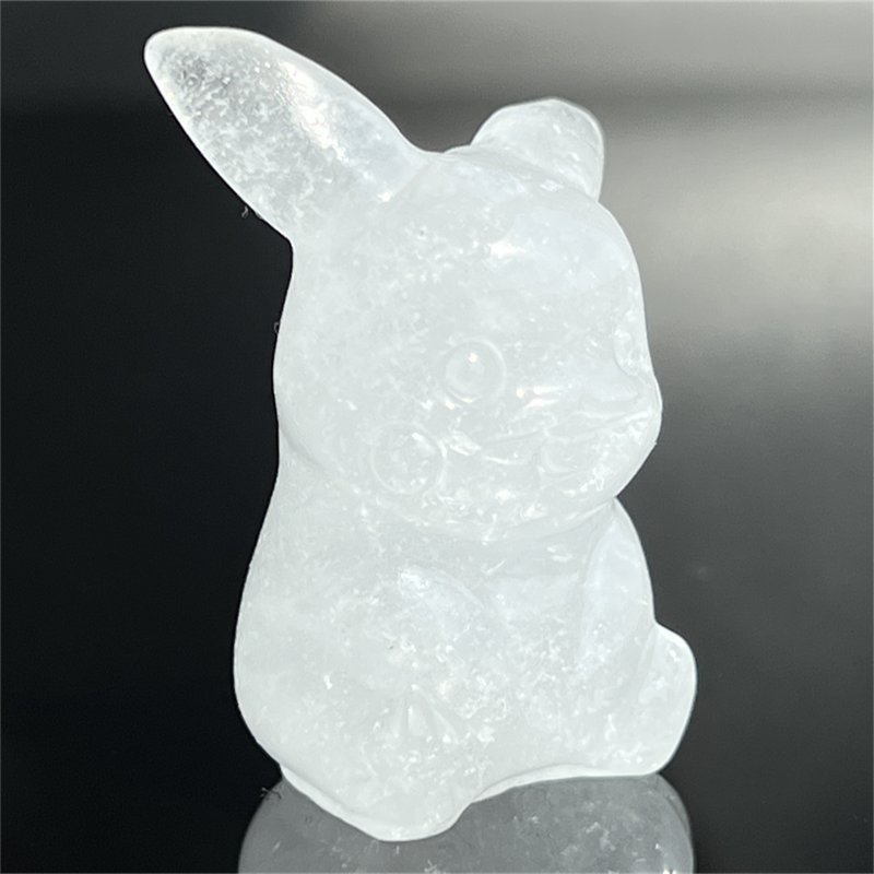 1.5" Natural quartz carved Pikachu skull Quartz crystal skull reiki healing