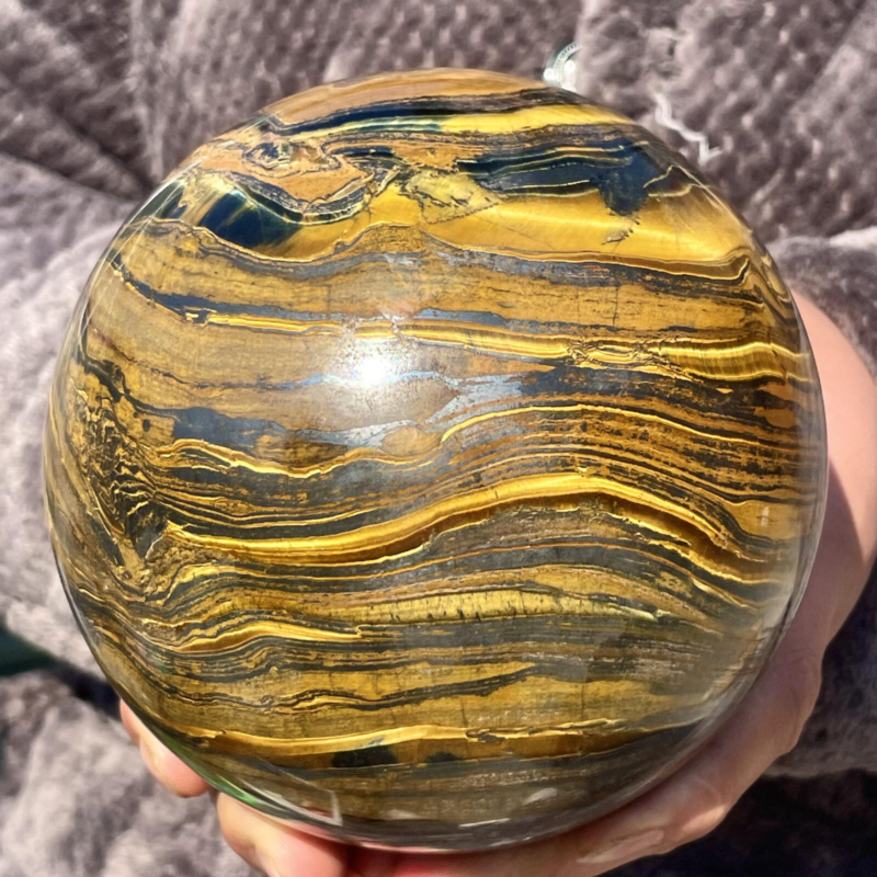 7.27LB Natural Tiger's Eye Ball Quartz Crystal Sphere Gem Healing Décor