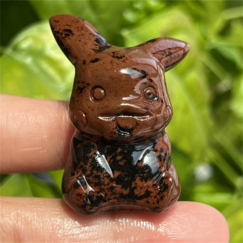 1.5" Natural quartz carved Pikachu skull Quartz crystal skull reiki healing