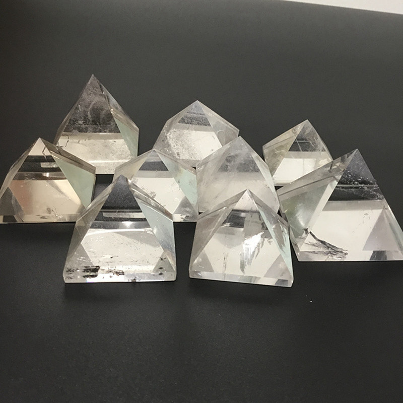 Natural Clear Quartz Crystal Orgone Energy Pyramid Healing Mineral Stone Tower