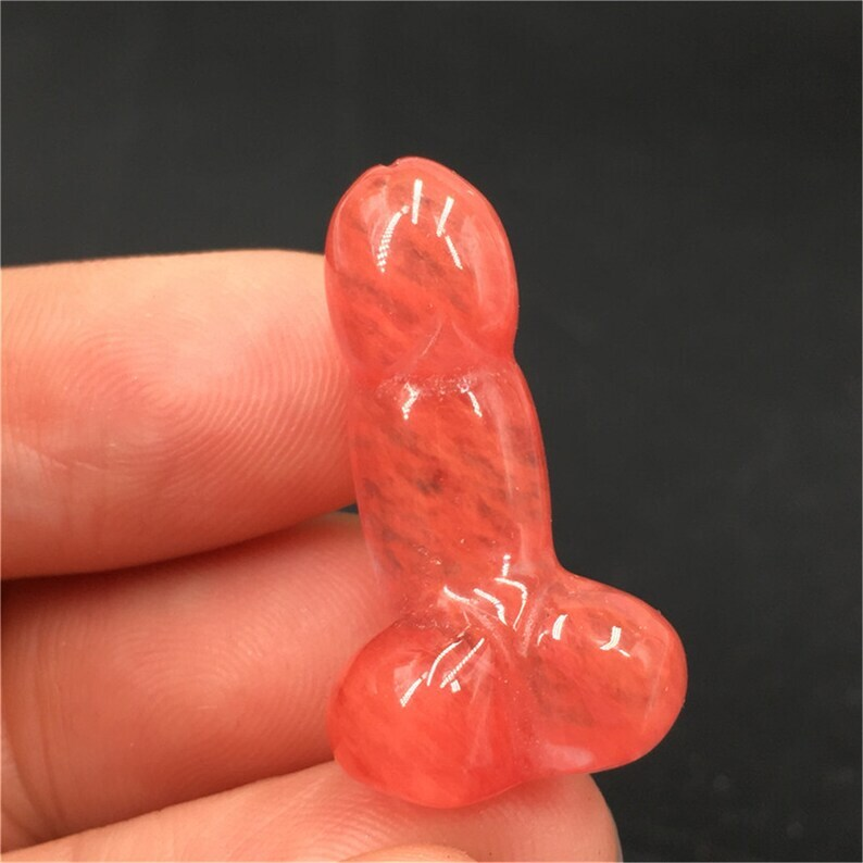 10PCS Red Melting Stone Small Penis Quartz CrystaL Mineral Specimen Reiki Heal