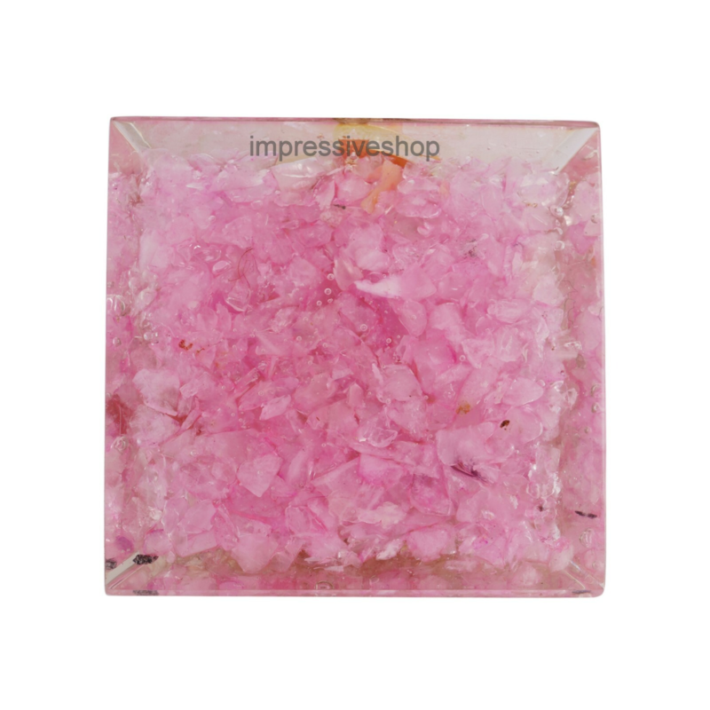 XL Clear Quartz Rose Orgone Pyramid Gemstone Crystal Healing Free Shipping